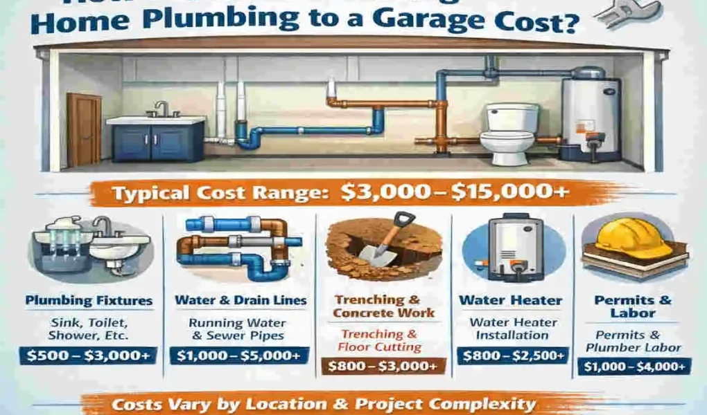 how much to add home plumbing to a garage