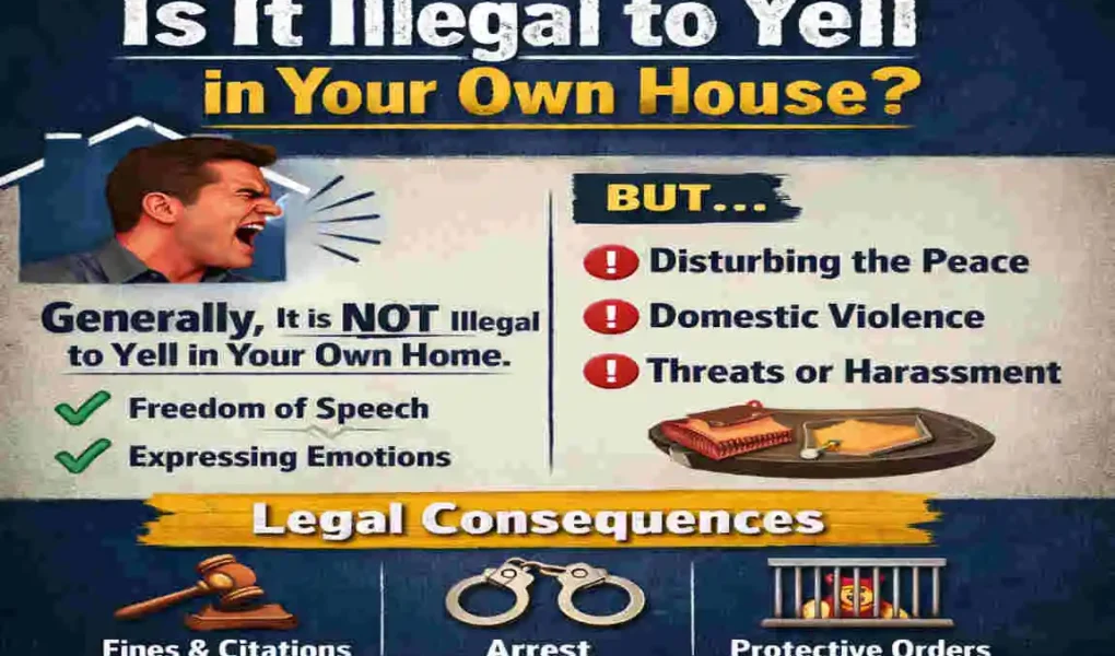 is it illegal to yell in your house
