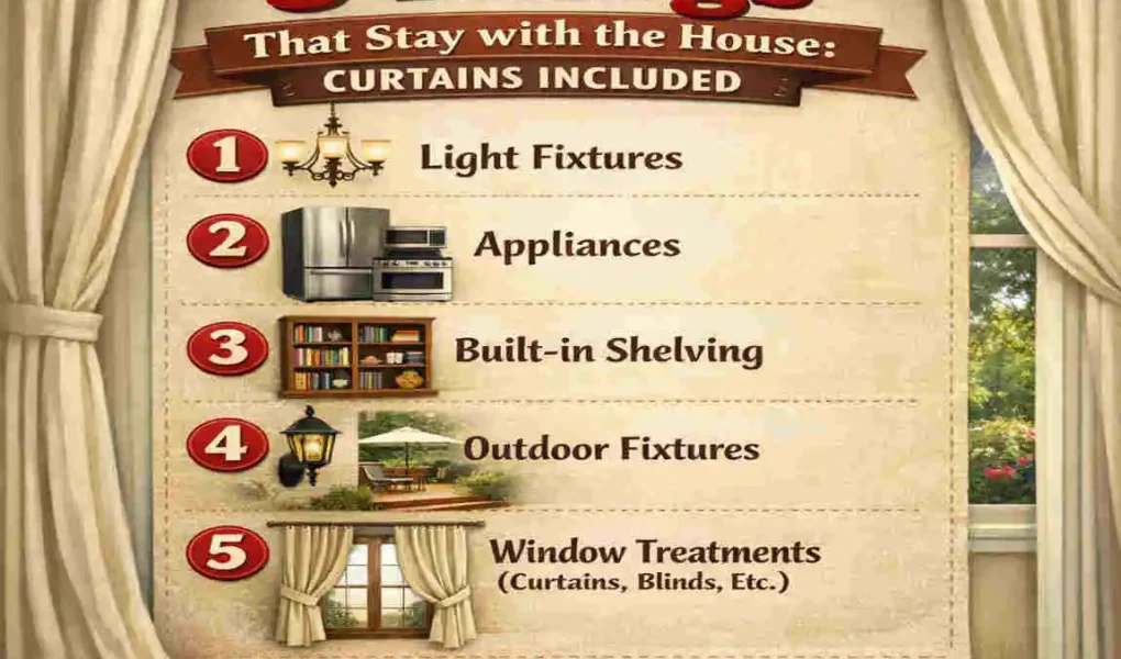 do curtains stay with the house