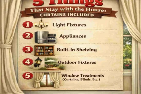 do curtains stay with the house