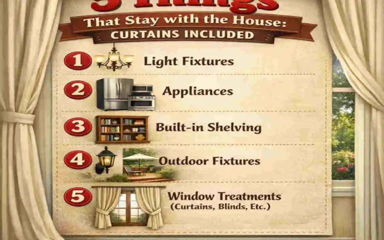 do curtains stay with the house