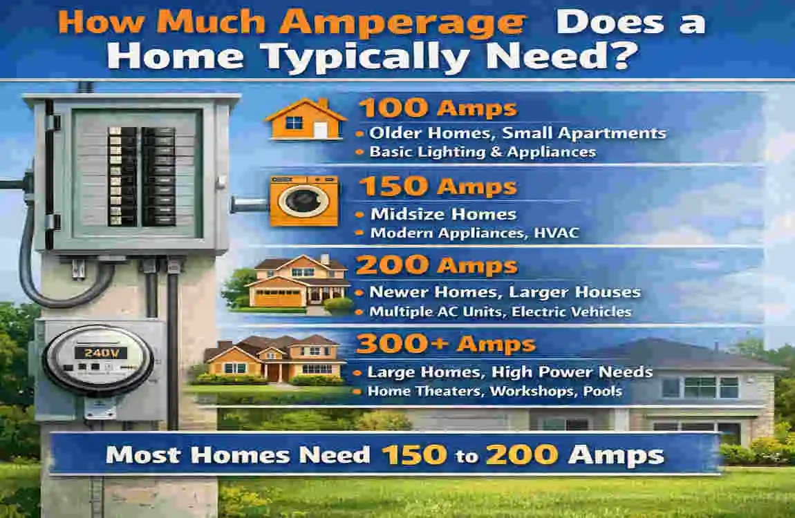what is the average amperage of a house