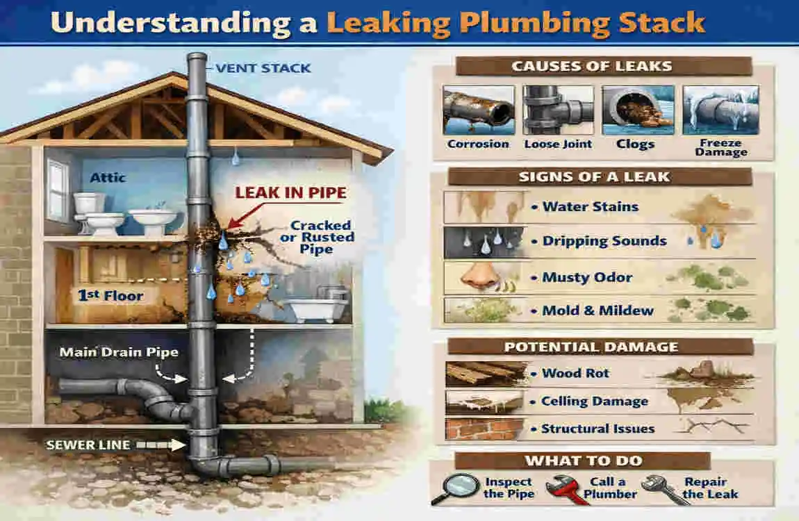 how to fix a leaking home plumbing stack