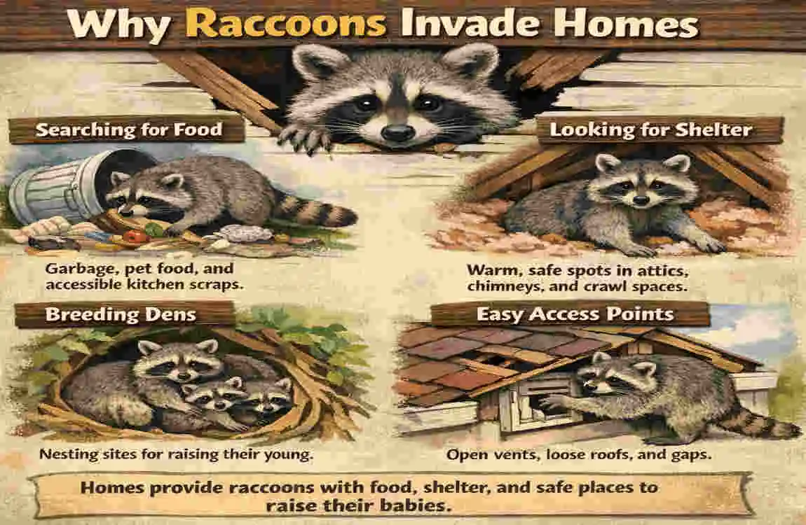 how to get raccoon out of house