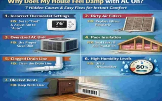 why does my house feel damp with ac on
