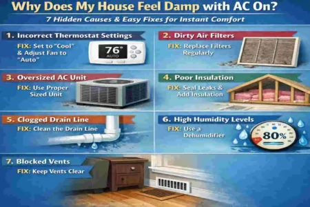 why does my house feel damp with ac on
