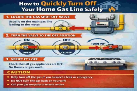 how to turn off gas line in house