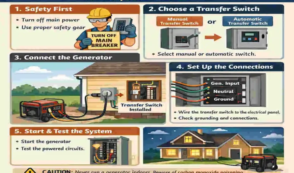 how to wire in a generator to your house