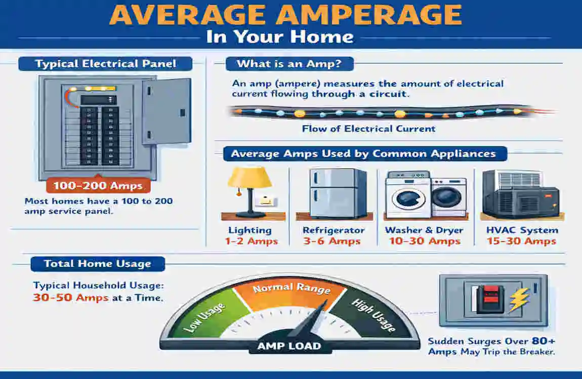 what is the average amperage of a house