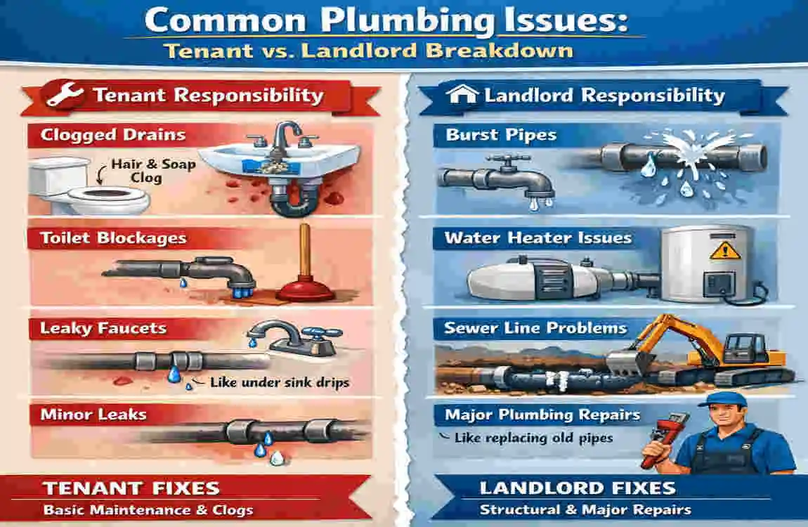 are tenants responsible for home plumbing