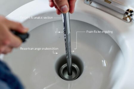 how to use a house plumbing snake toilet