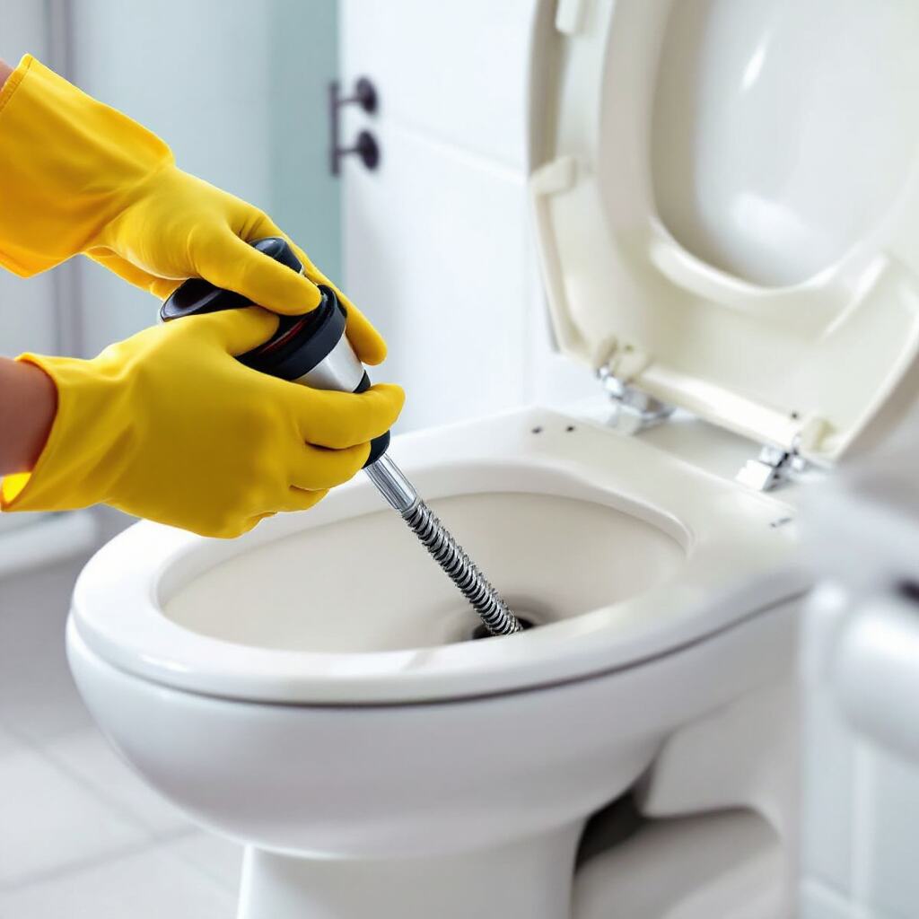 how to use a plumbing snake toilet
