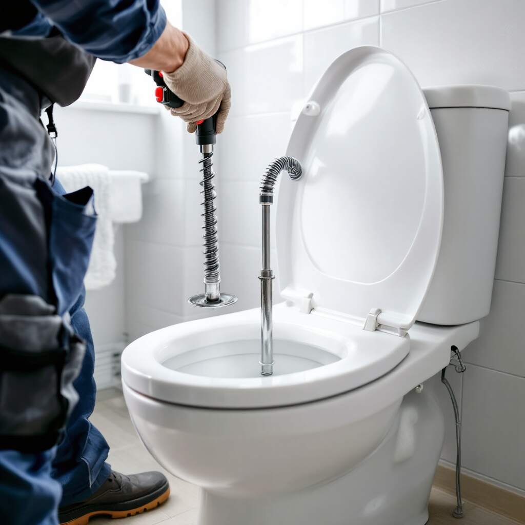 how to use a plumbing snake toilet