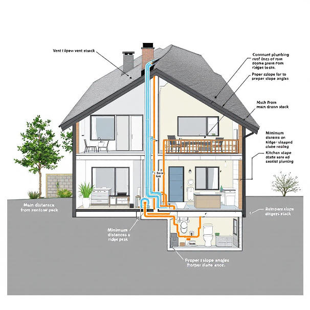 where should a house plumbing vent be located