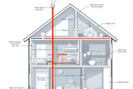 where should a house plumbing vent be located