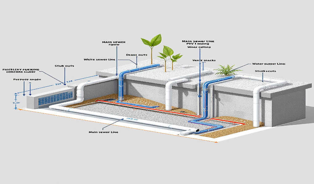 how to rough in home plumbing for slab