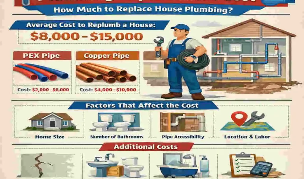 how much to replace plumbing in a house