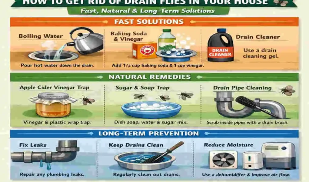 how to get rid of drain flies in my house
