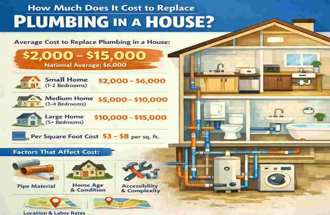 how much to replace plumbing in a house