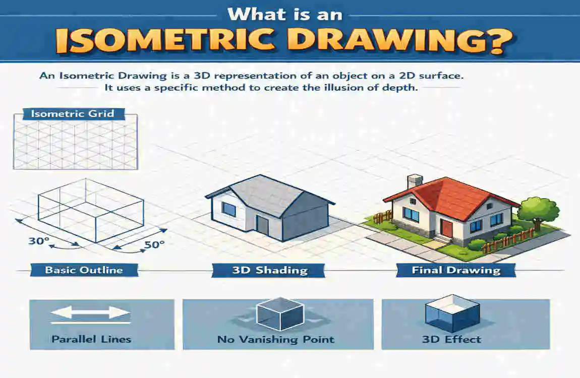 How to make an isometric drawing of a house?
