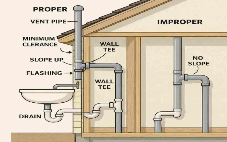 can you vent home plumbing through a wall