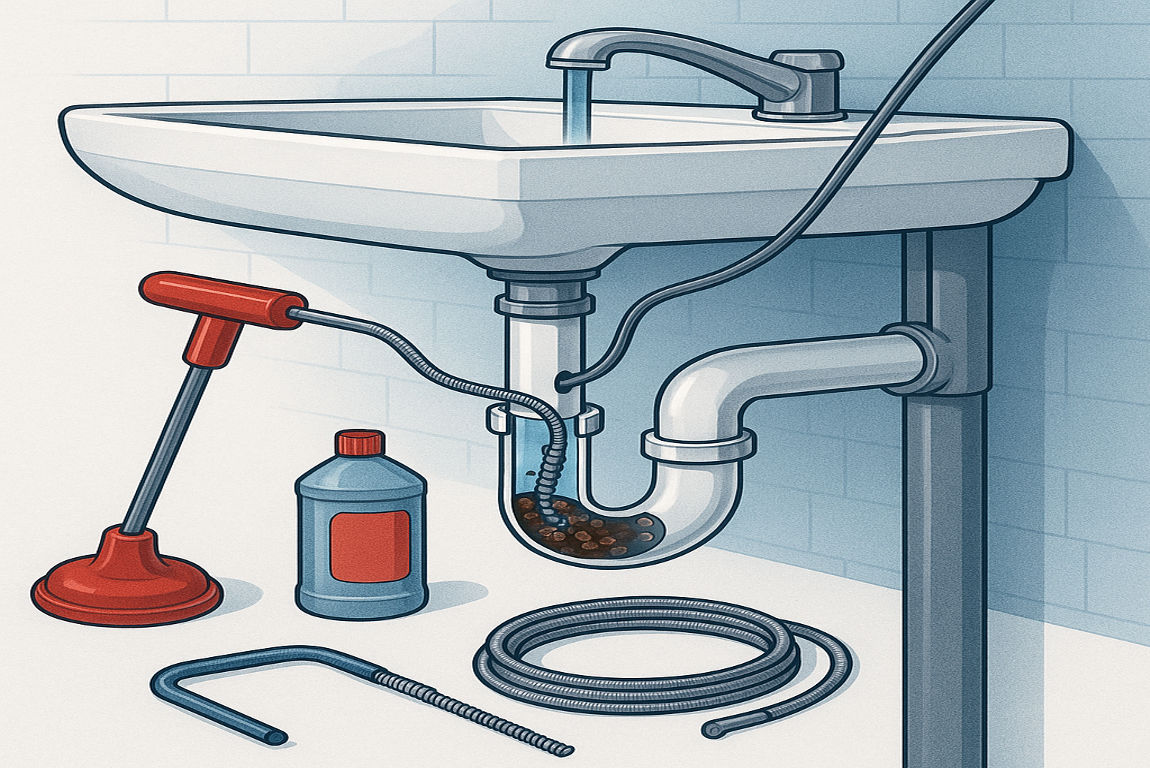 How to clean out drain pipes in house?