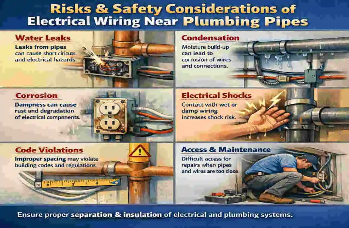 can you run electrical wire next to house plumbing