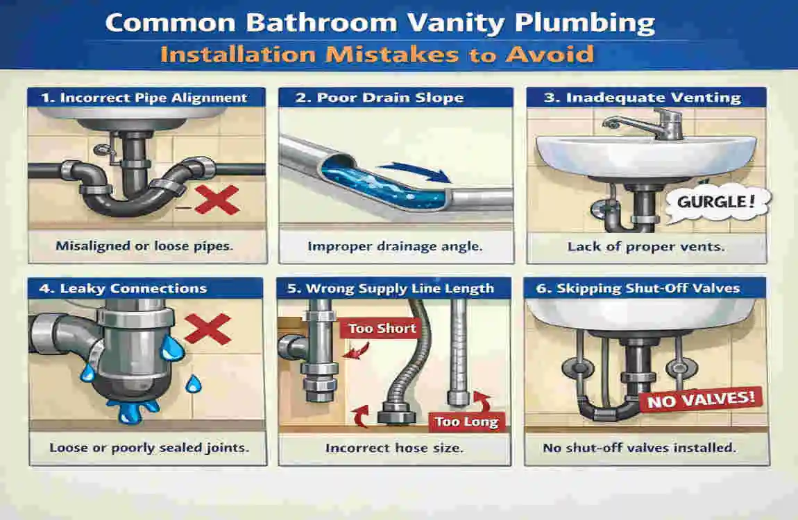 how to install vanity over home plumbing