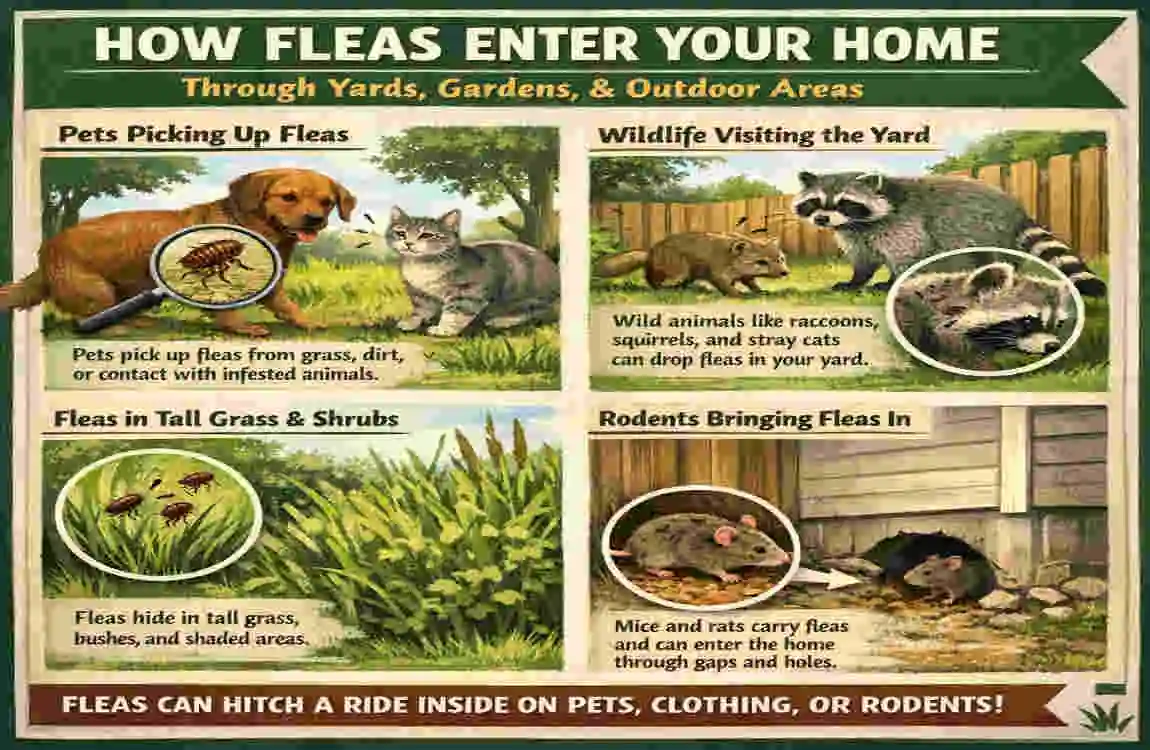 how can fleas get into your house