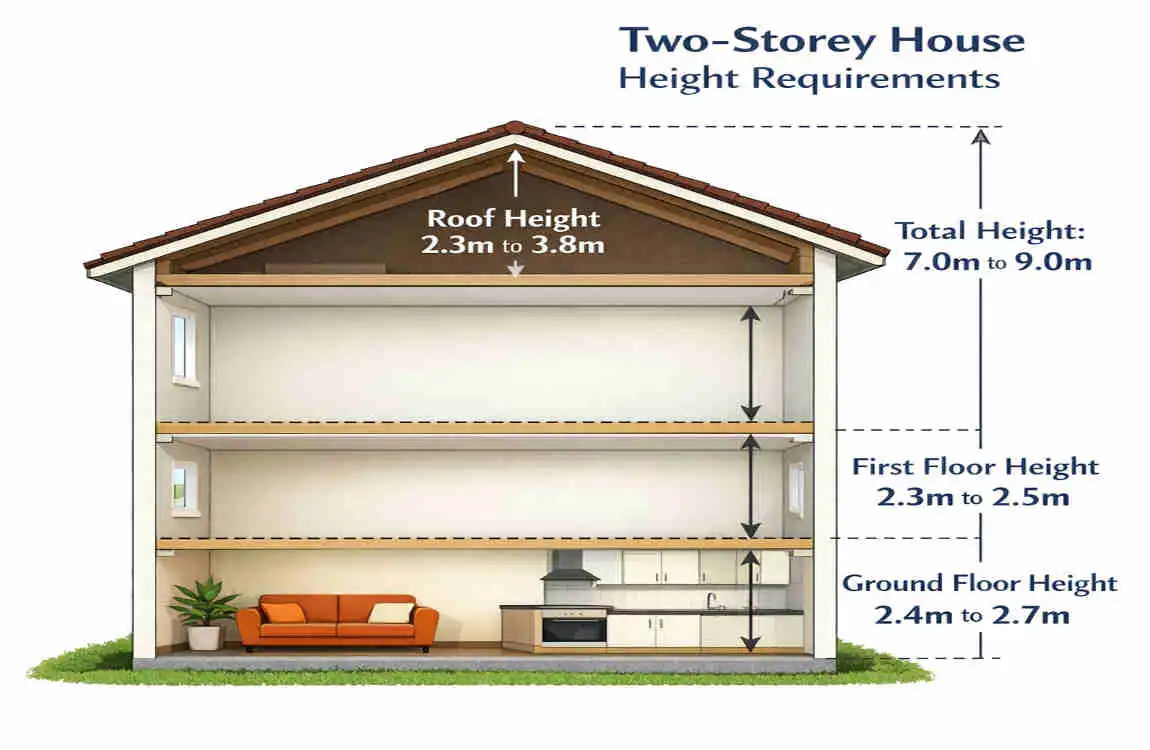 how high is a two storey house