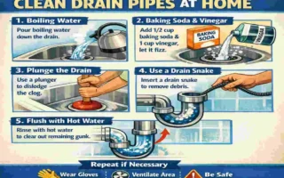 How to clean out drain pipes in house?