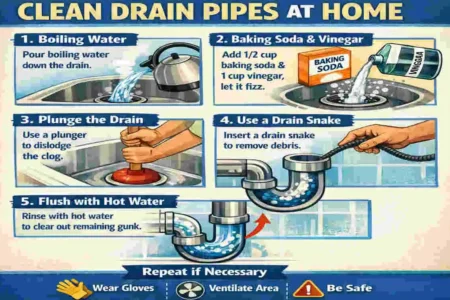 How to clean out drain pipes in house?