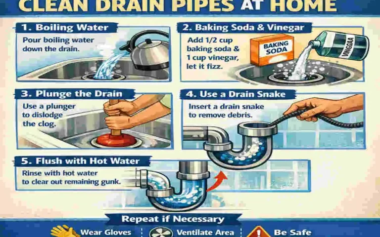 How to clean out drain pipes in house?
