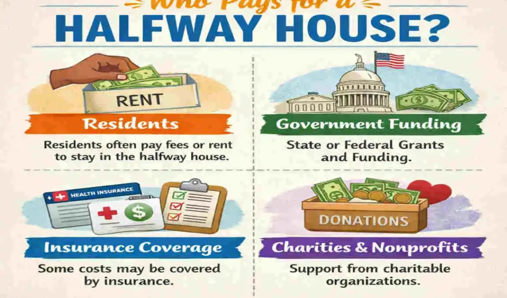 who pays for a halfway house