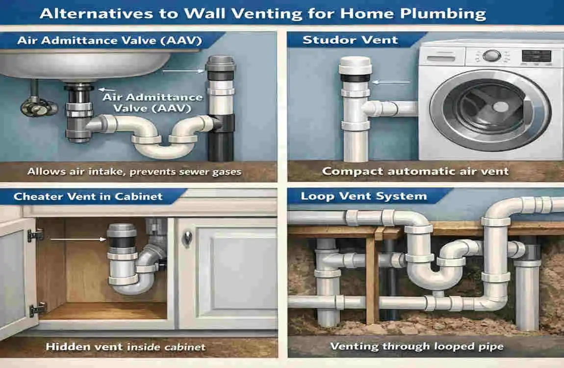 can you vent home plumbing through a wall