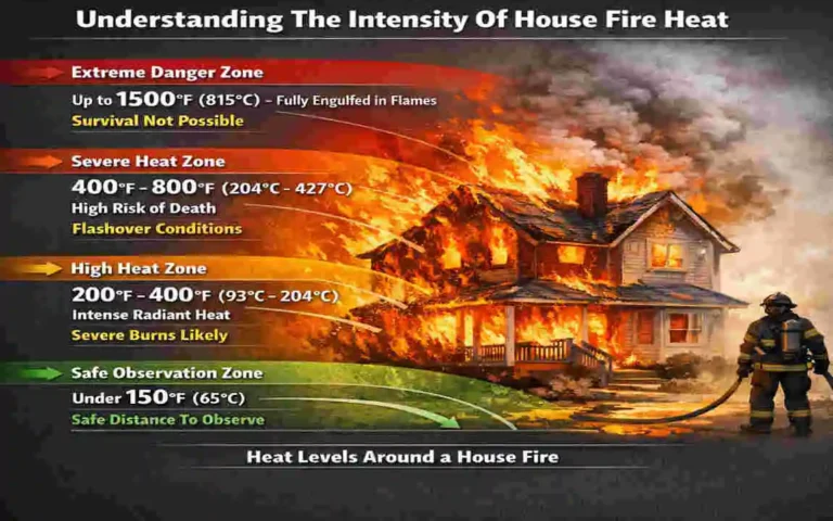 how hot does a house fire get