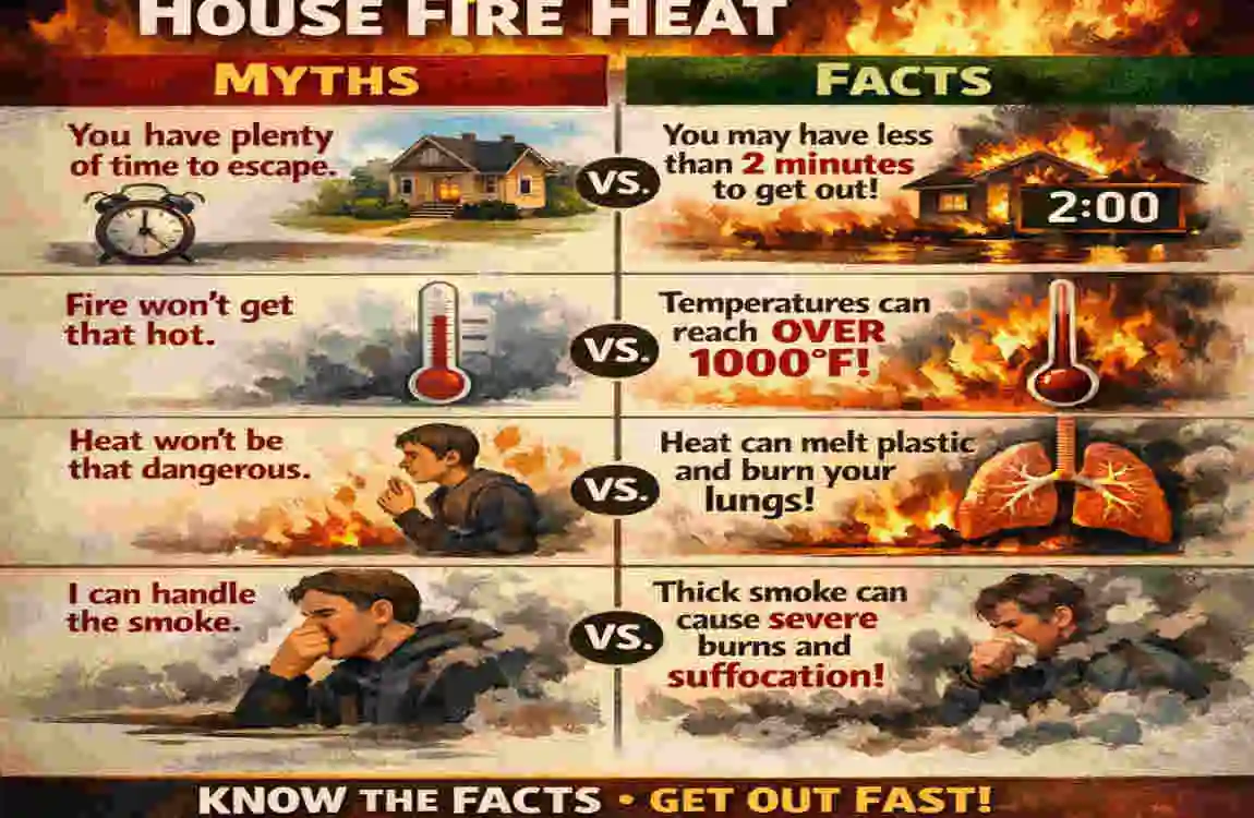 how hot does a house fire get
