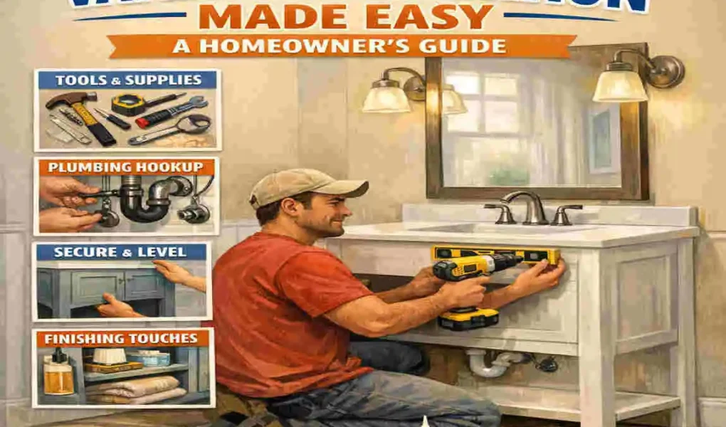 how to install vanity over home plumbing