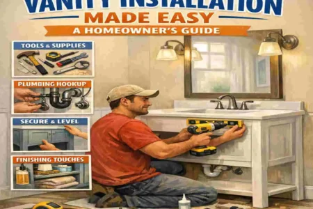 how to install vanity over home plumbing