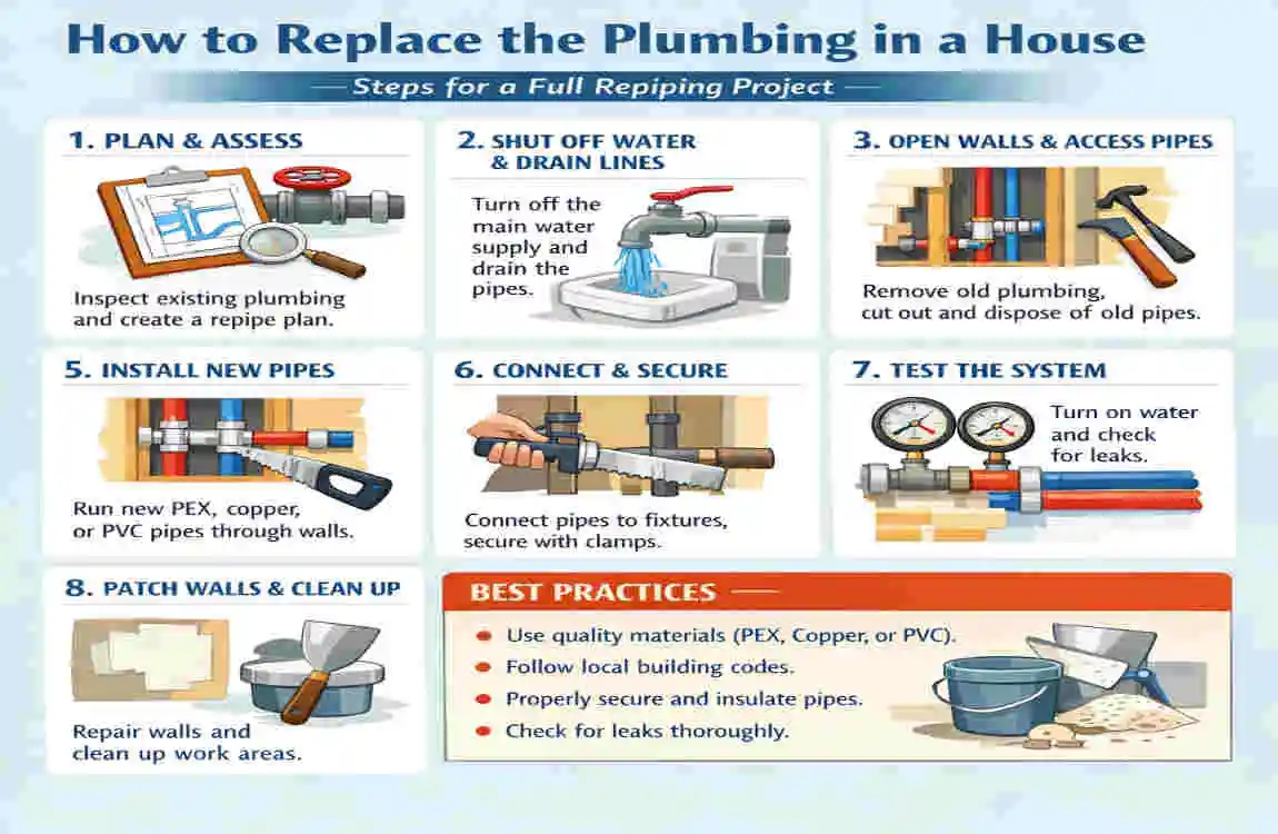 how much to replace plumbing in a house
