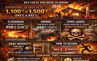 how hot does a house fire get