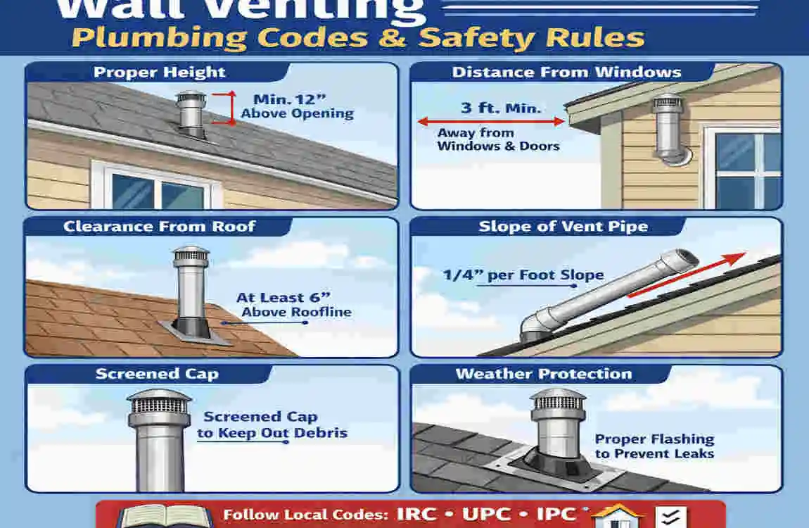 can you vent home plumbing through a wall