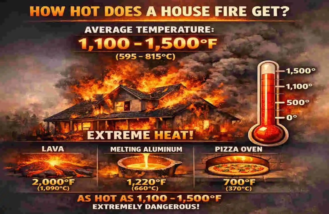 how hot does a house fire get