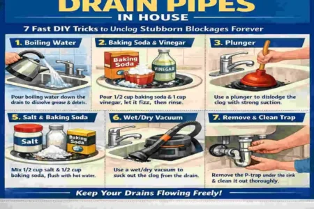 How to clean out drain pipes in house?
