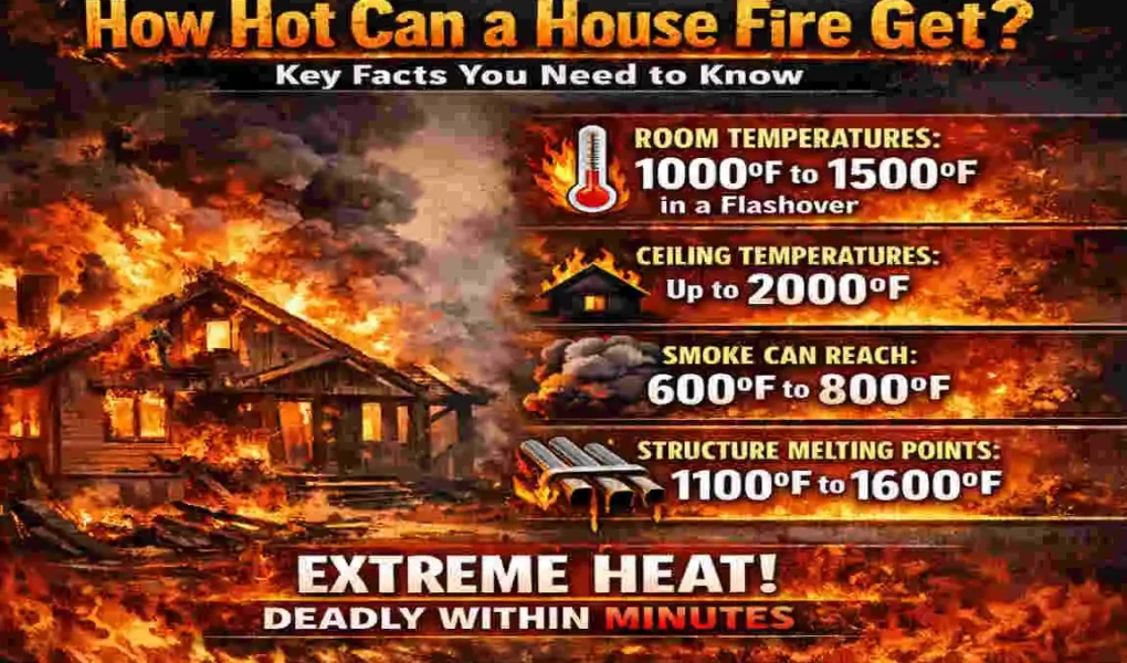 how hot does a house fire get