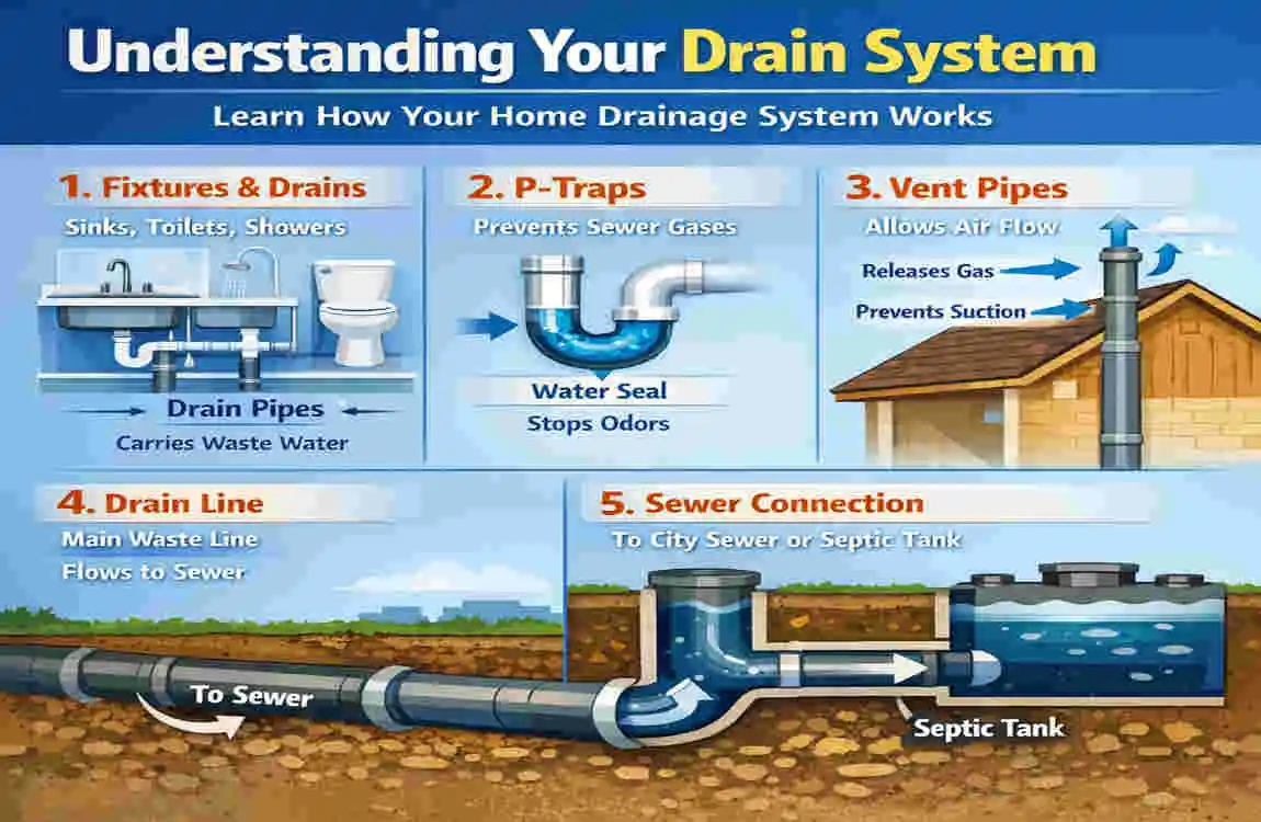 How to clean out drain pipes in house?