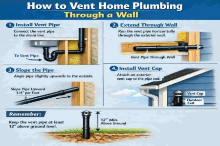 can you vent home plumbing through a wall