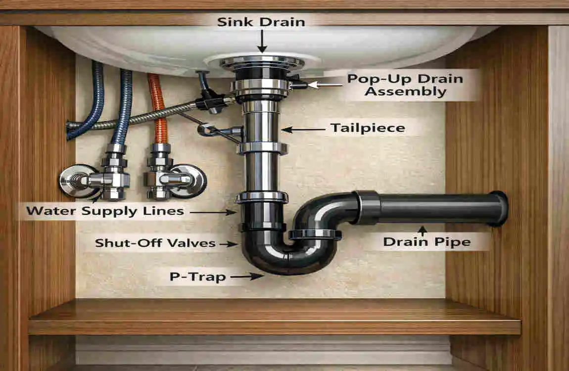 how to install vanity over home plumbing