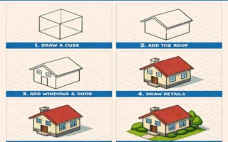 How to make an isometric drawing of a house?