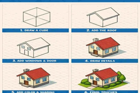How to make an isometric drawing of a house?